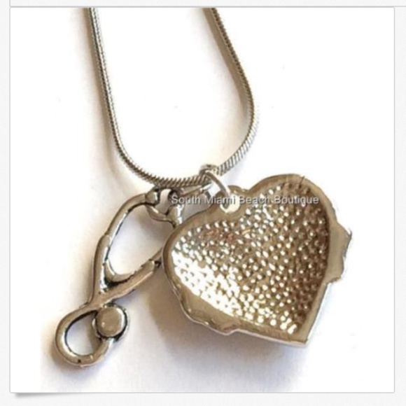 Silver NURSE Nursing Stethoscope Necklace 18'20" - Picture 4 of 8